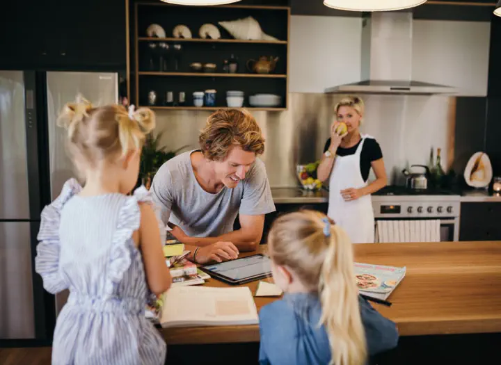 Family in the kitchen