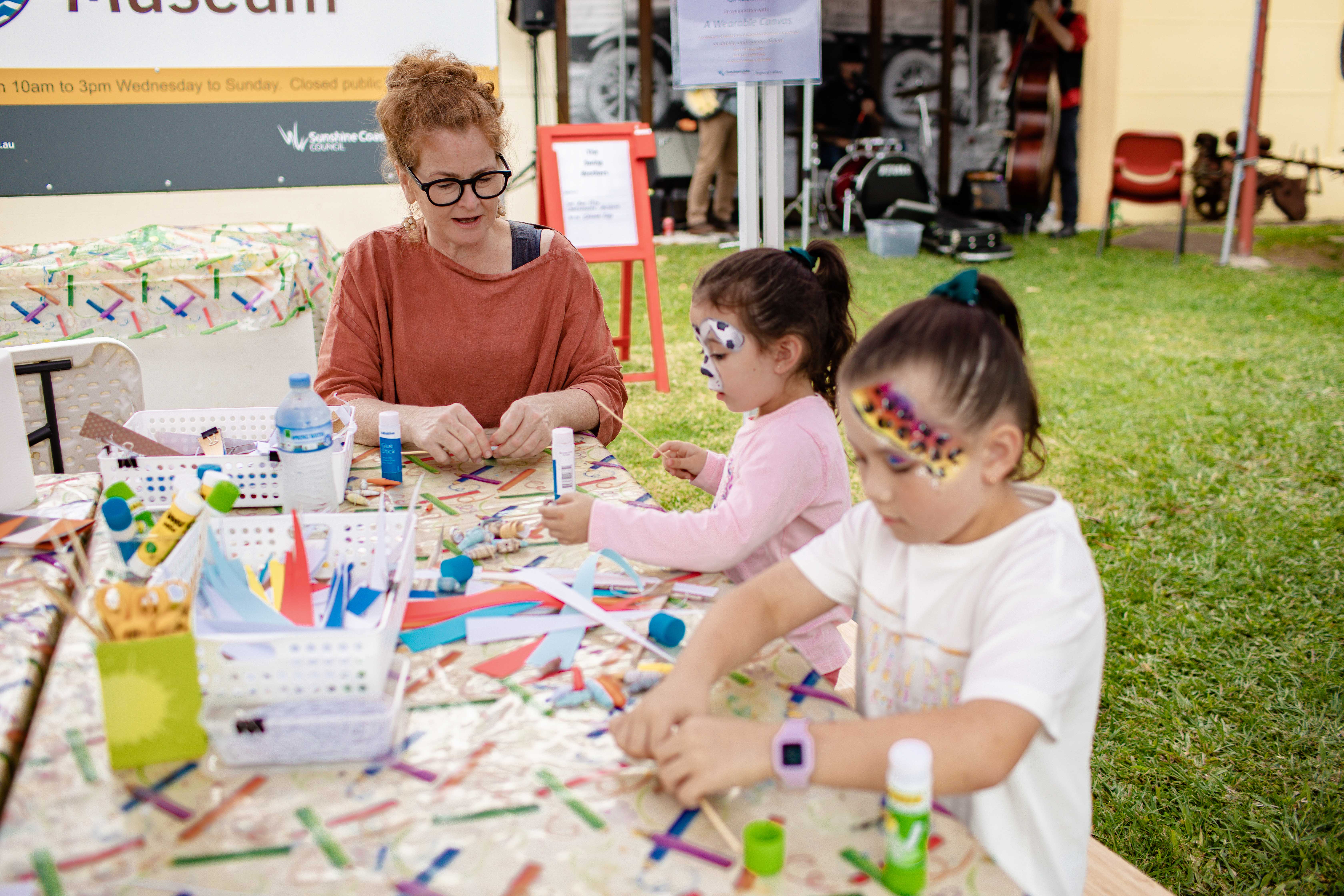 Arts and crafts activities at the 2023 Landsborough Museum Street Festival