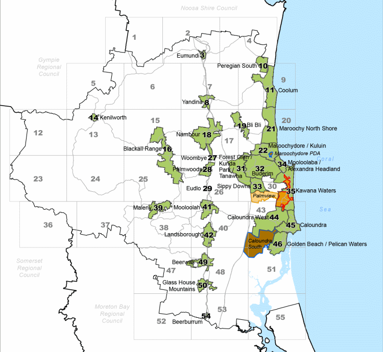 Sunshine Coast Postcode Map