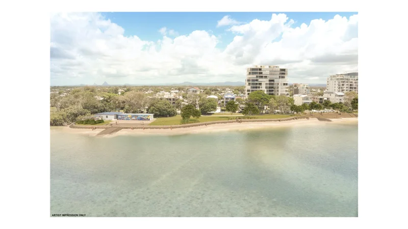 Artist impression only: new reconstructed boat ramp and new seawall being constructed to protect the foreshore from Nelson Street to the TS Onslow Naval Cadets site in southern Golden Beach.