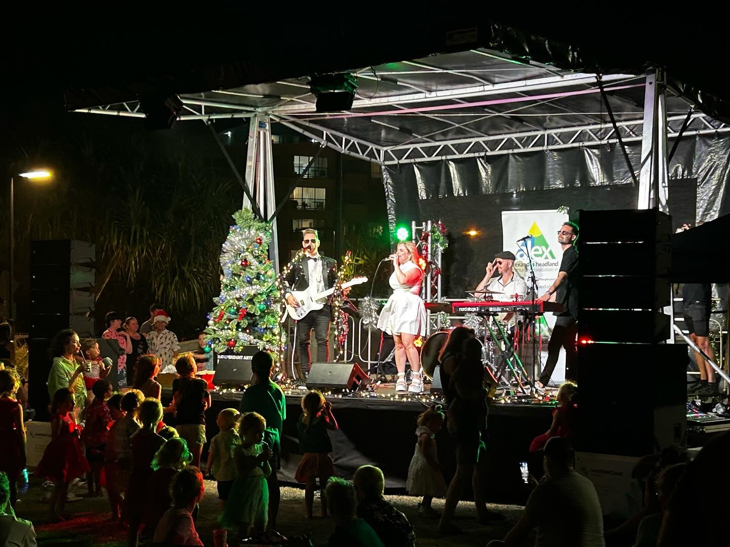 Christmas band plays at Alex Beach event