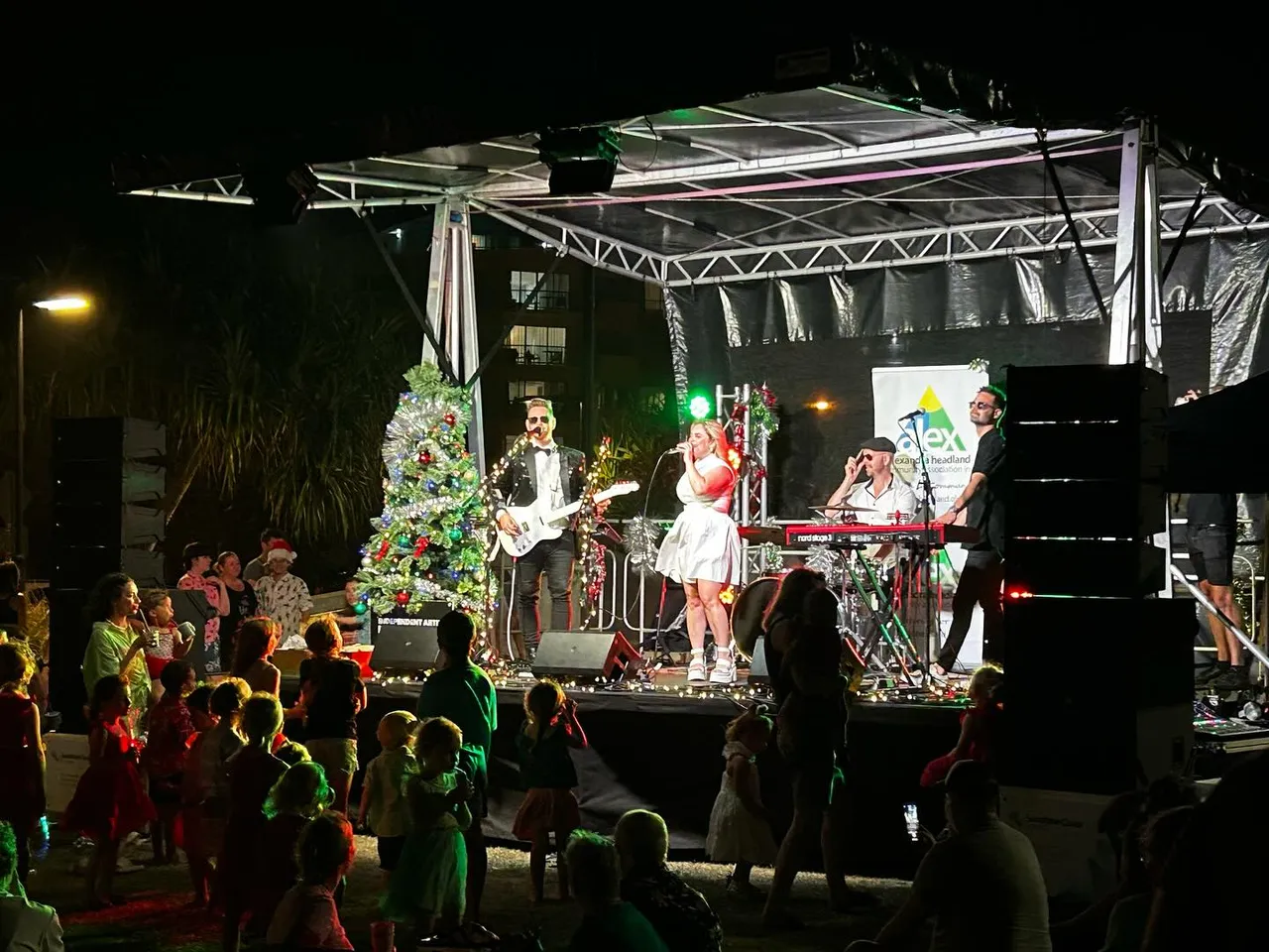Christmas band plays at Alex Beach event