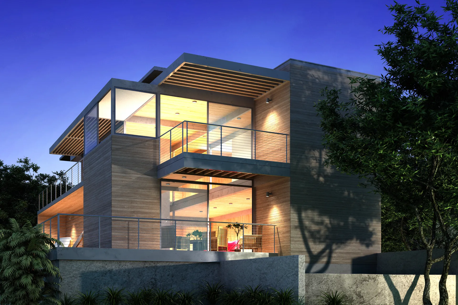 Modern house, architecturally designed, square shape
