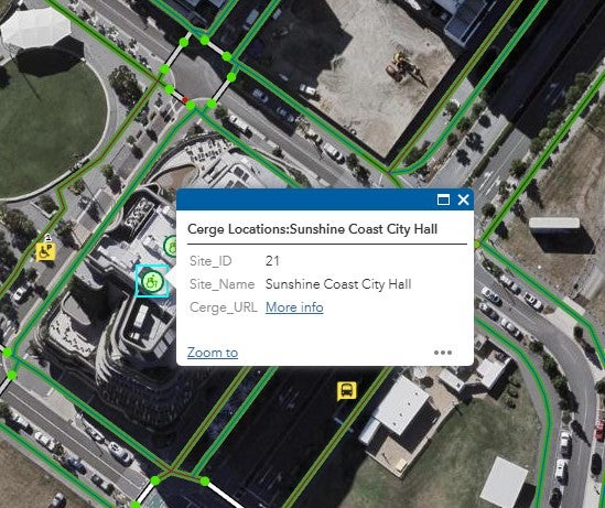 Cérge can be accessed by clicking on the icon within the mobility maps