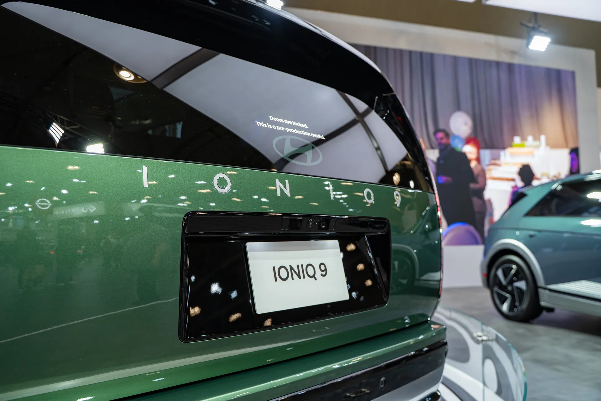 rear view of Hyundai IONIQ 9 in green