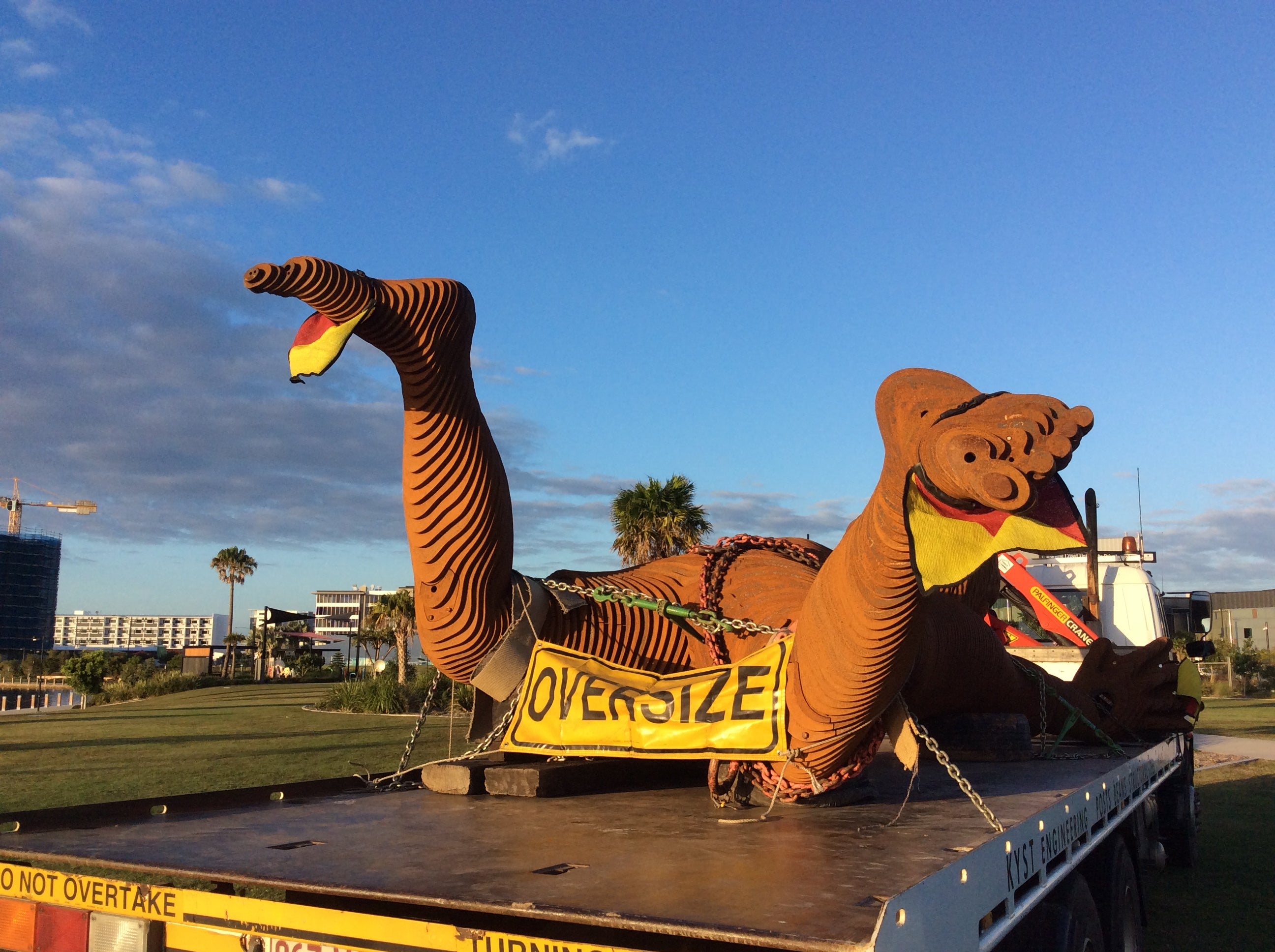 Transporting the sculpture