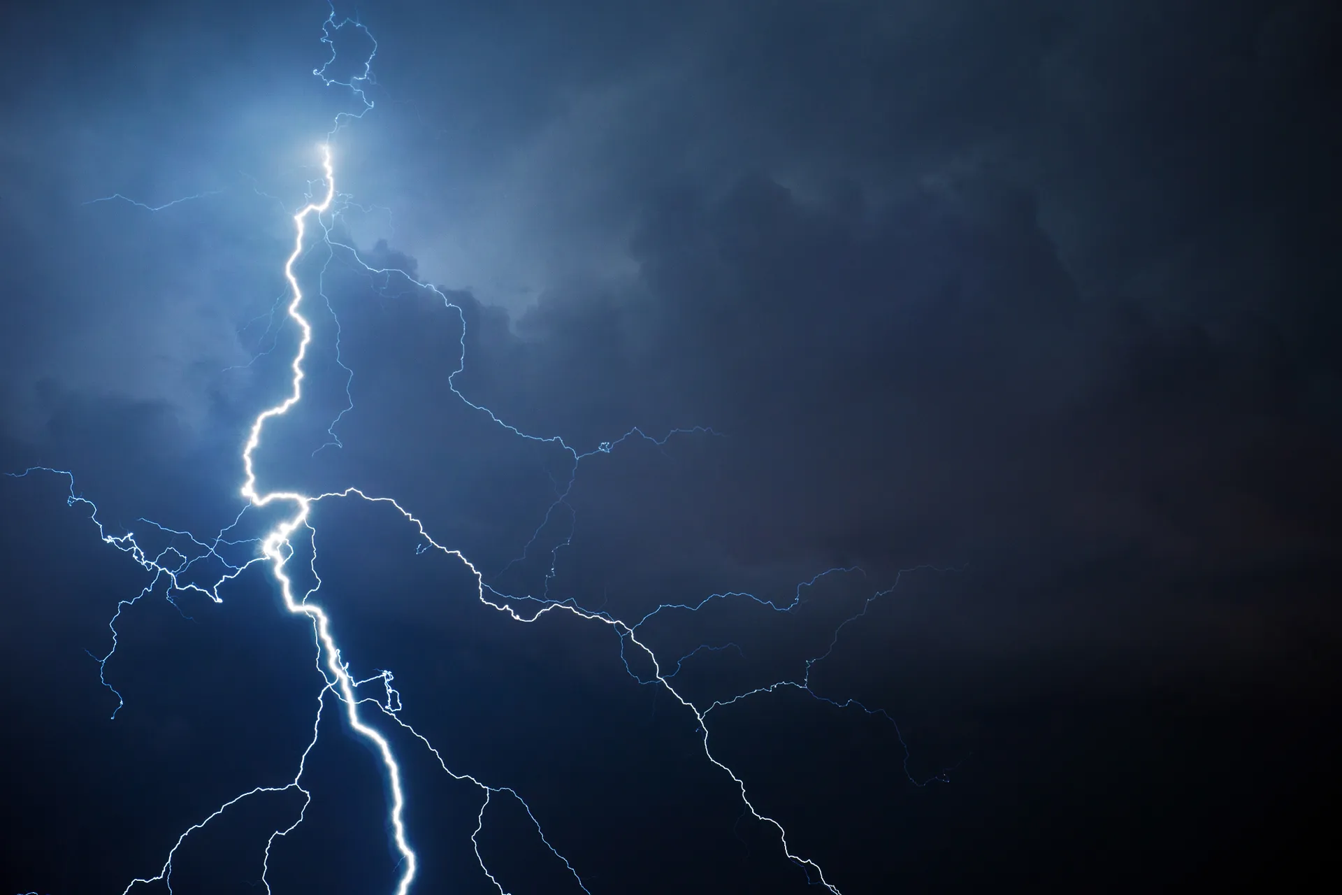 lightning flash in the sky during a thunderstorm