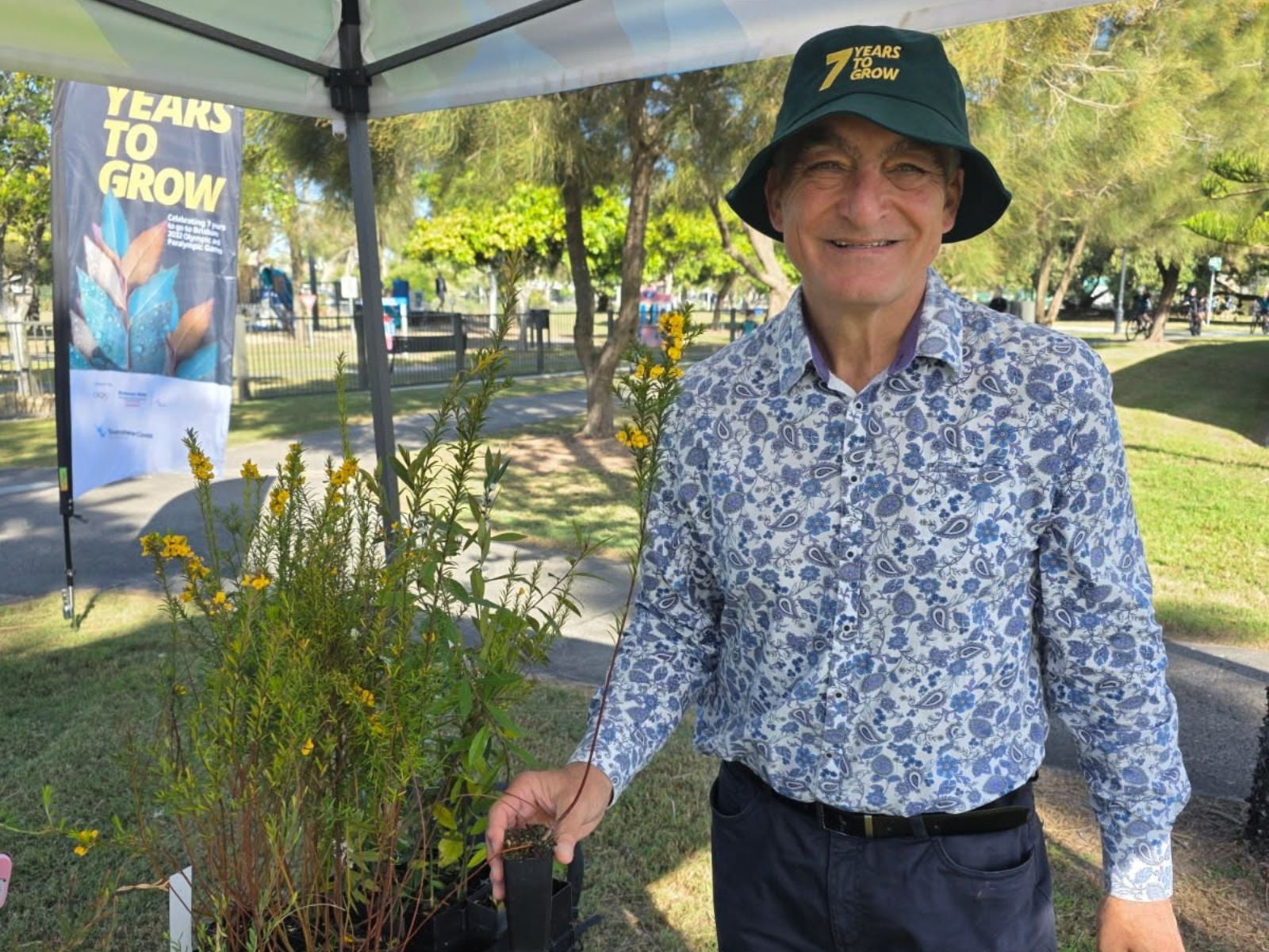 Councillor Joe Natoli at tree planting event. 