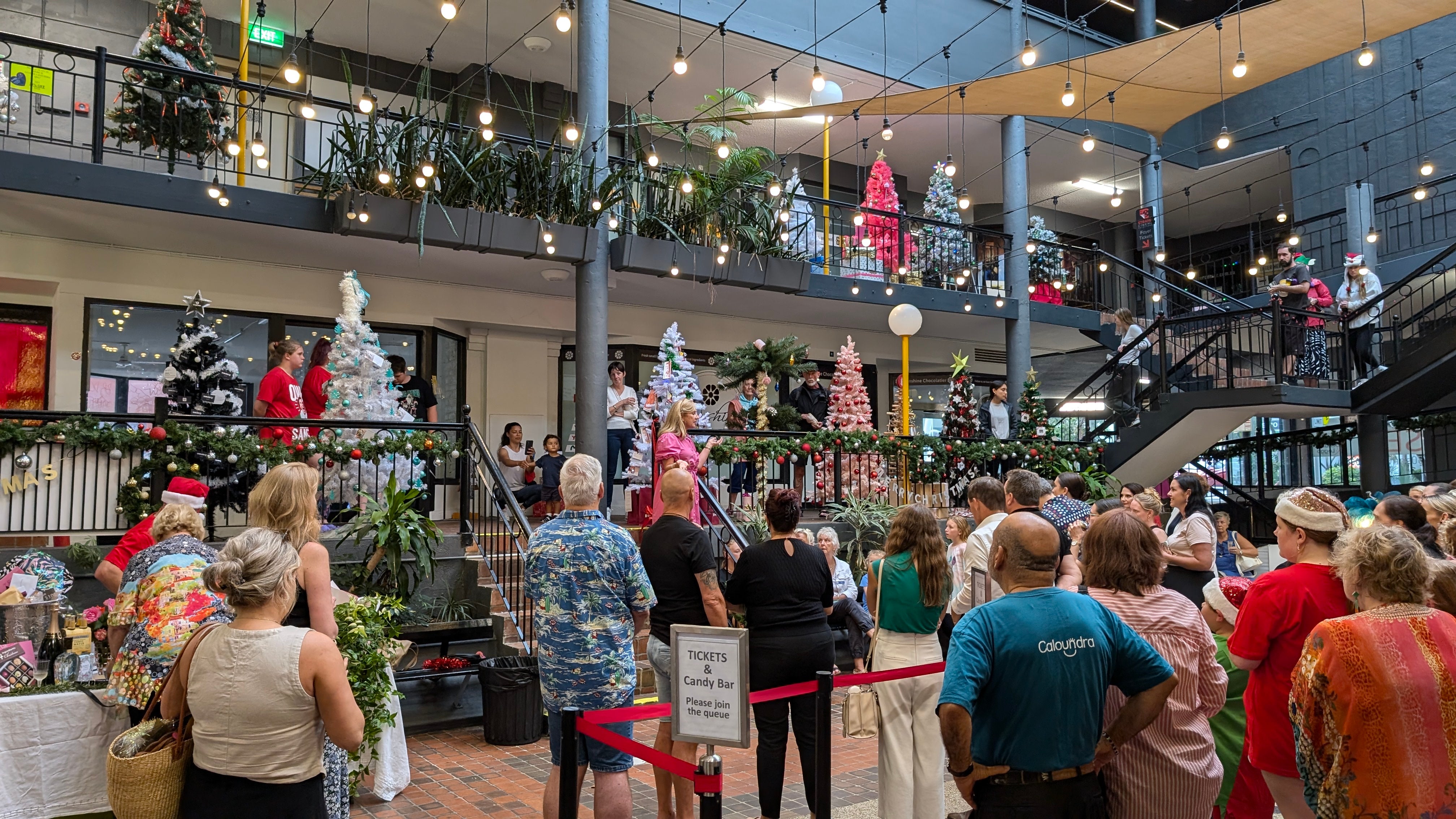 Christmas Tree Lane the Strand Arcade, Caloundra. 