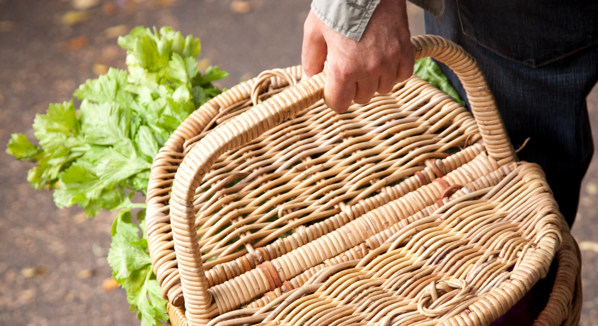 wicker shopping basket