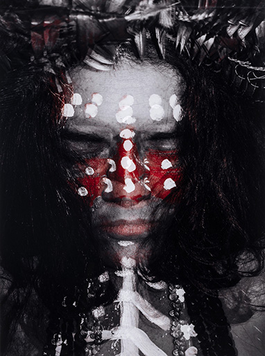 Bianca Beetson (Kabi Kabi/Waradjuri) | Warrior Woman – Bonyi (self-portrait with Bunya crown) | 2016 | digital photo, ed. 3/5 | 83 x 58cm | Gift of the artist, 2019.