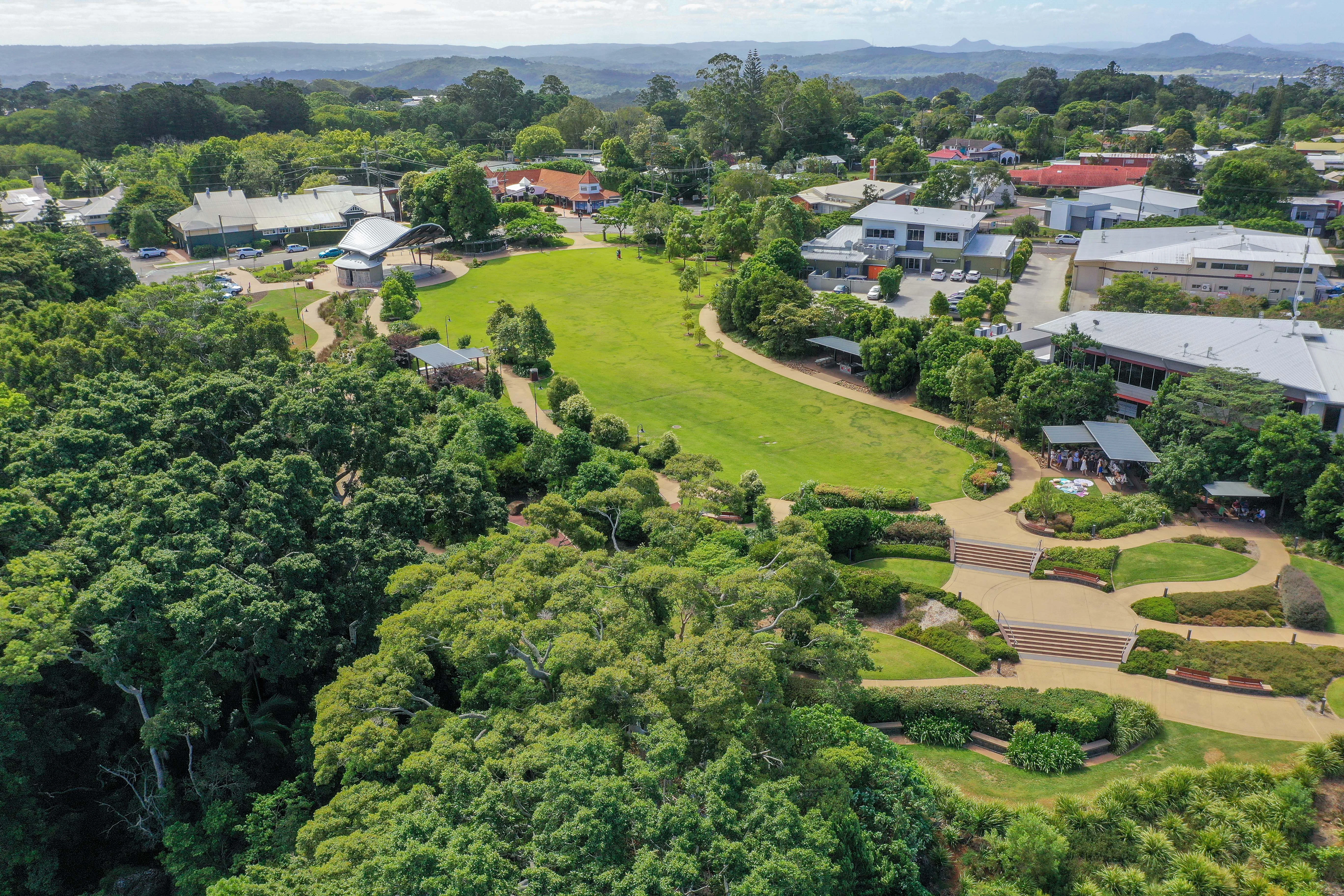 Aerial view of Buderim Village Park