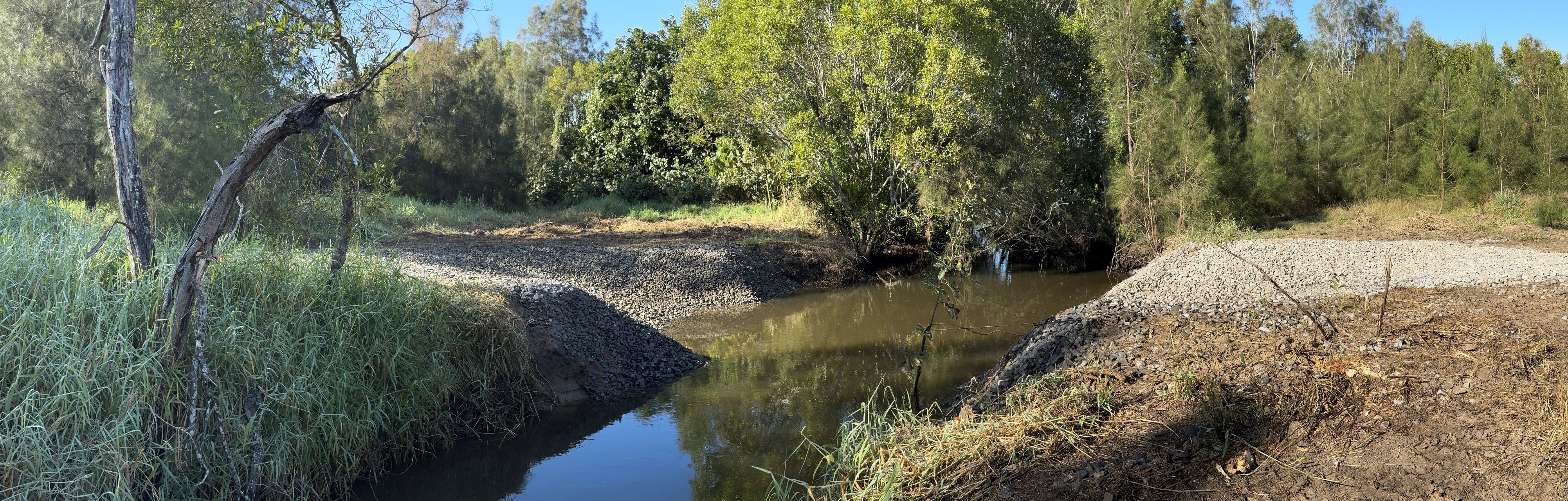 The site on River Road after one of the tidal structures was removed.