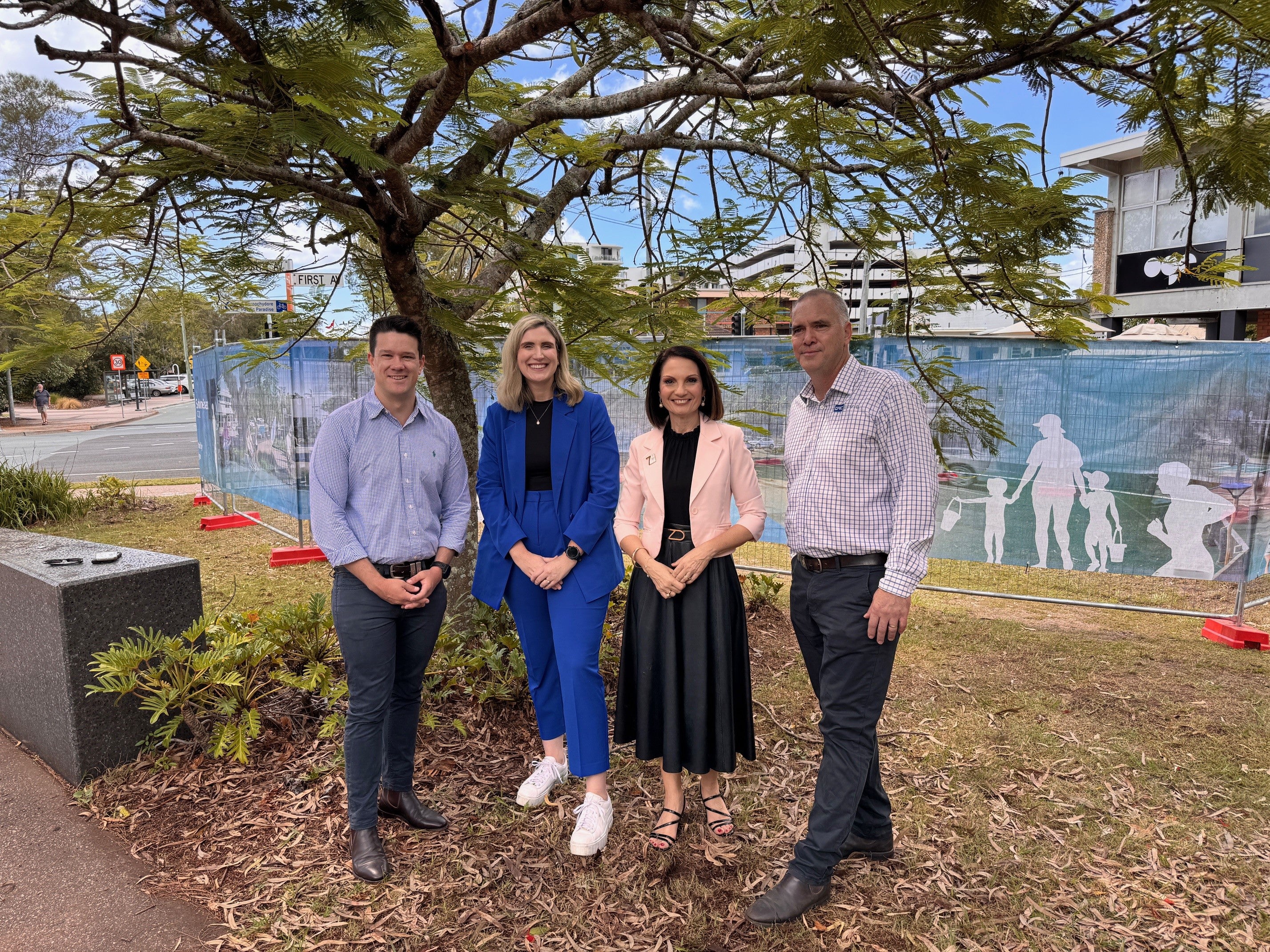 Cr Taylor Bunnag, Senator Corinne Mulholland, Mayor Rosanna Natoli and GRC Civil General Manager Rob Adair.