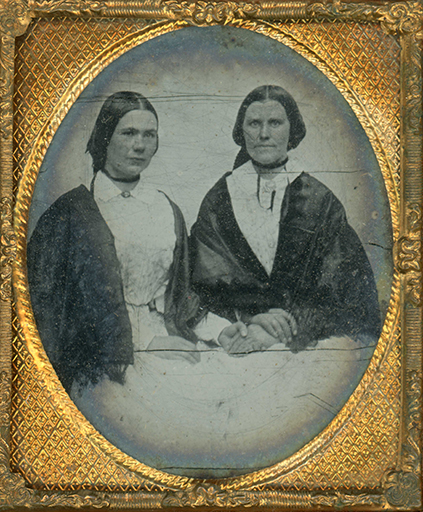 Mary Fenwick (right) and her sister Janet (left), taken c1859.