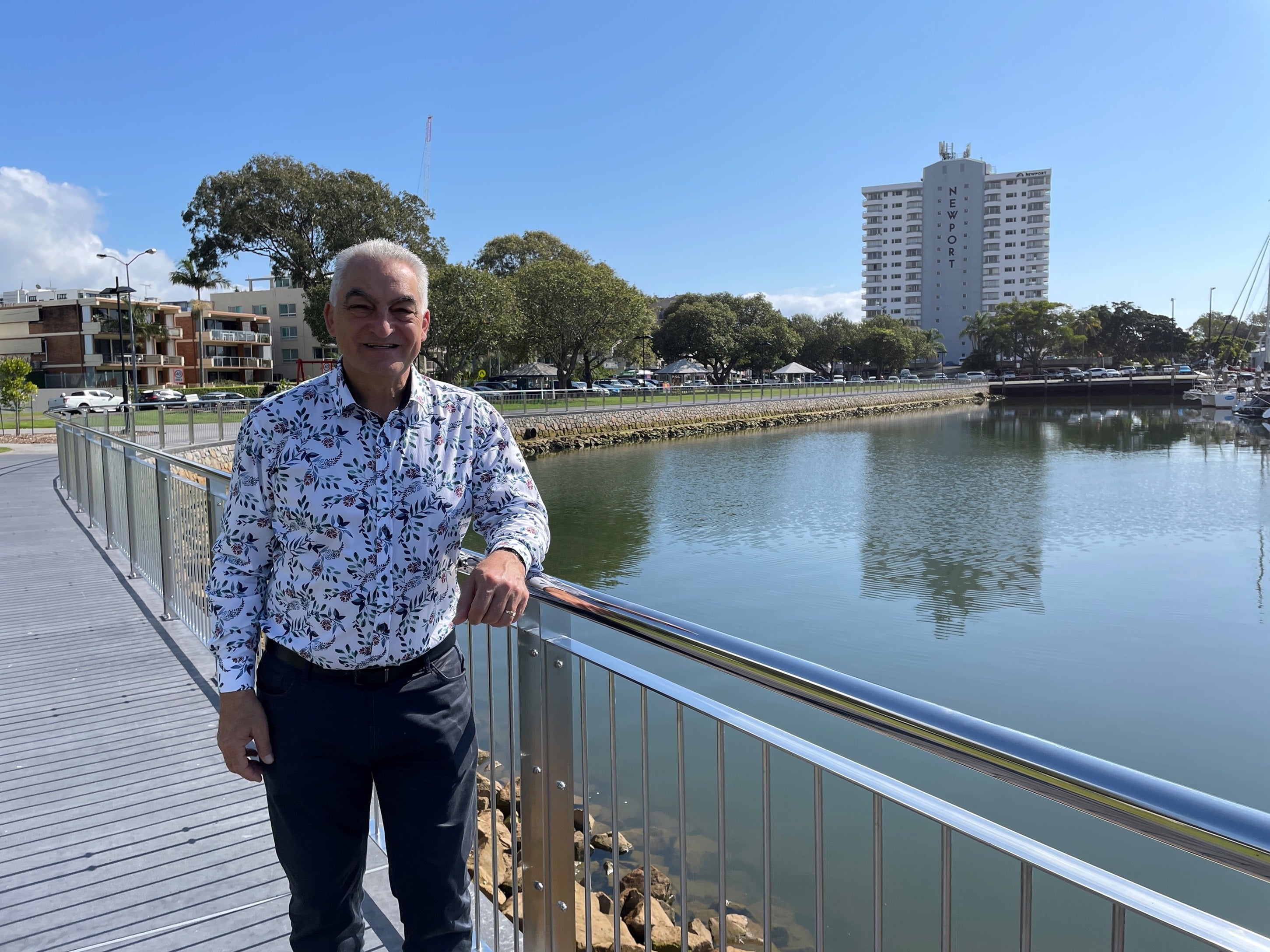 Sunshine Coast Council Division 4 Councillor Joe Natoli at Charles Clarke Park, Mooloolaba