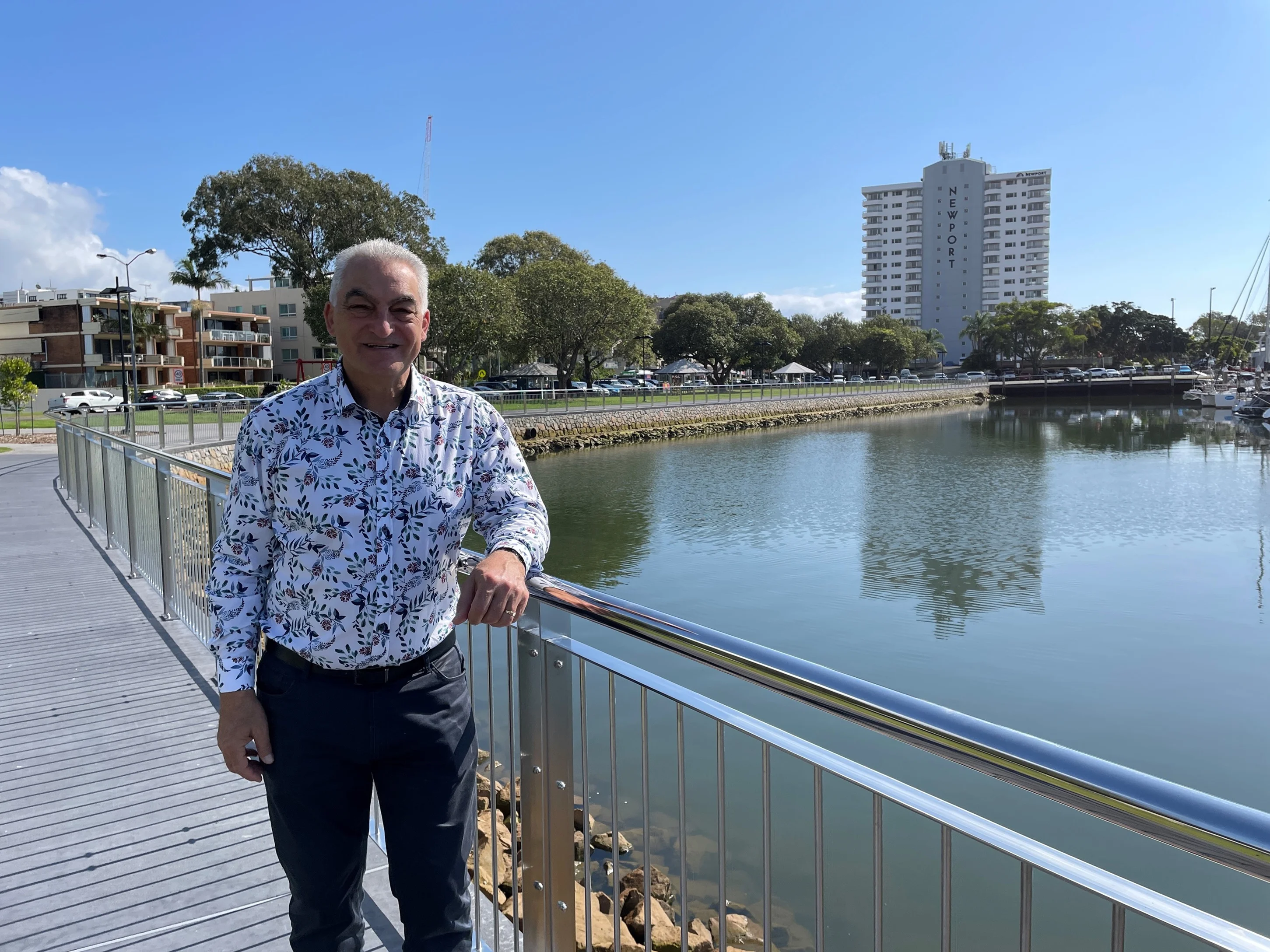 Sunshine Coast Council Division 4 Councillor Joe Natoli at Charles Clarke Park, Mooloolaba