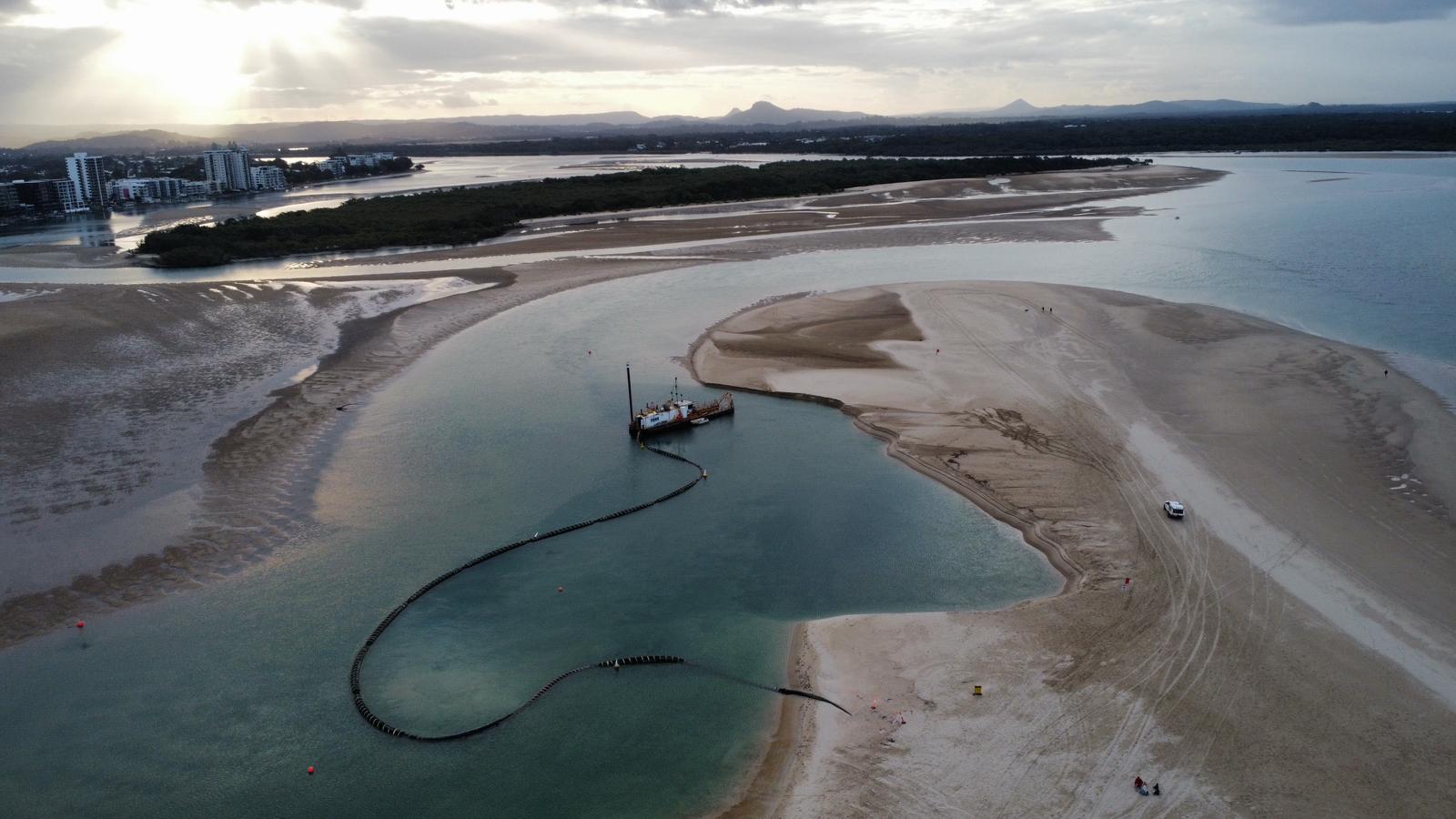 dredge offshore at Maroochydore Beach