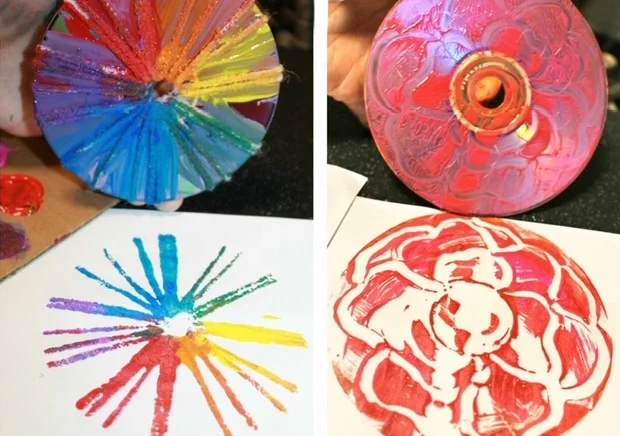 Kids art attack: CD Printmaking