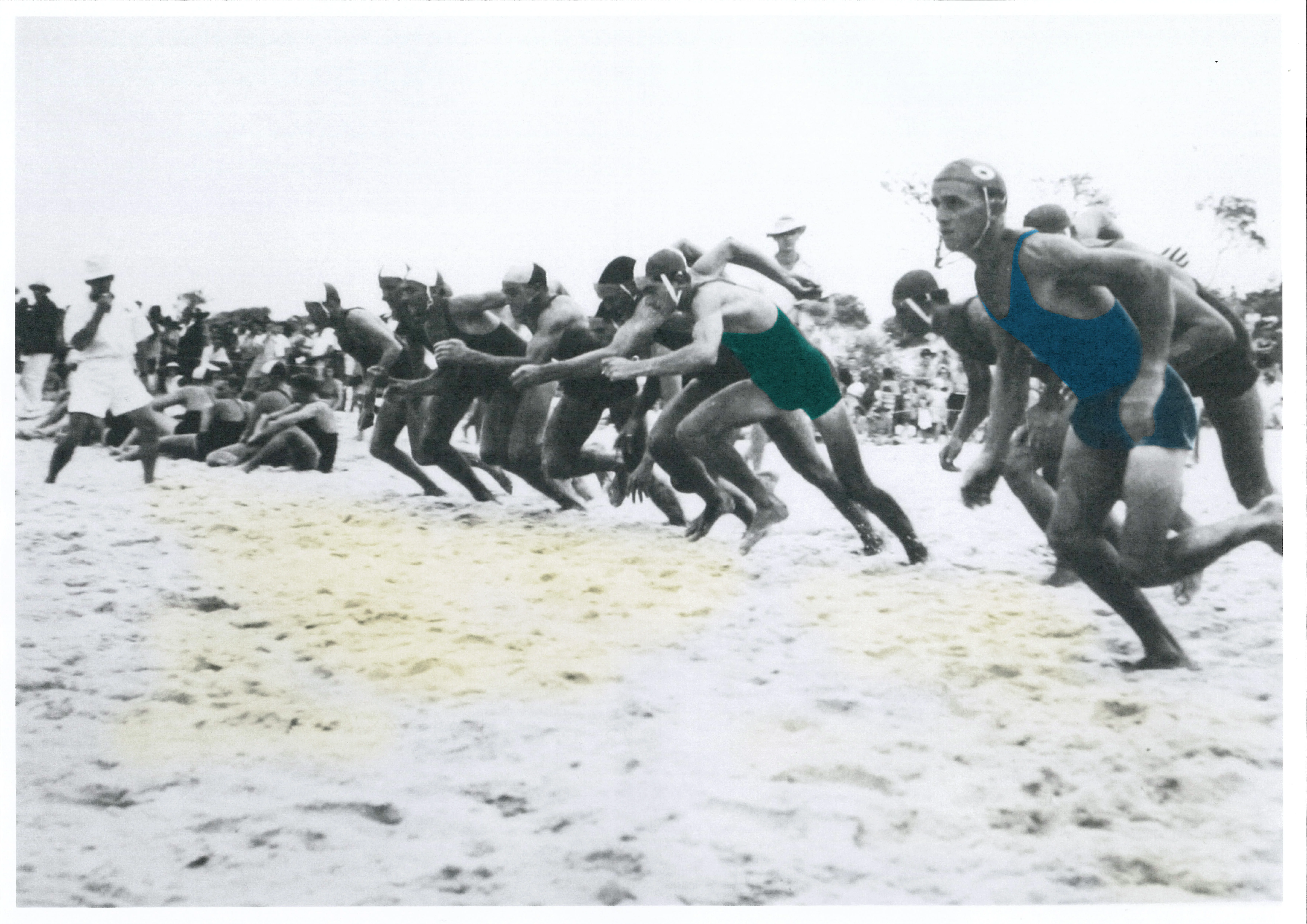 Mooloolaba SLSC competing in the Spring Race, Mooloolaba, 1950s