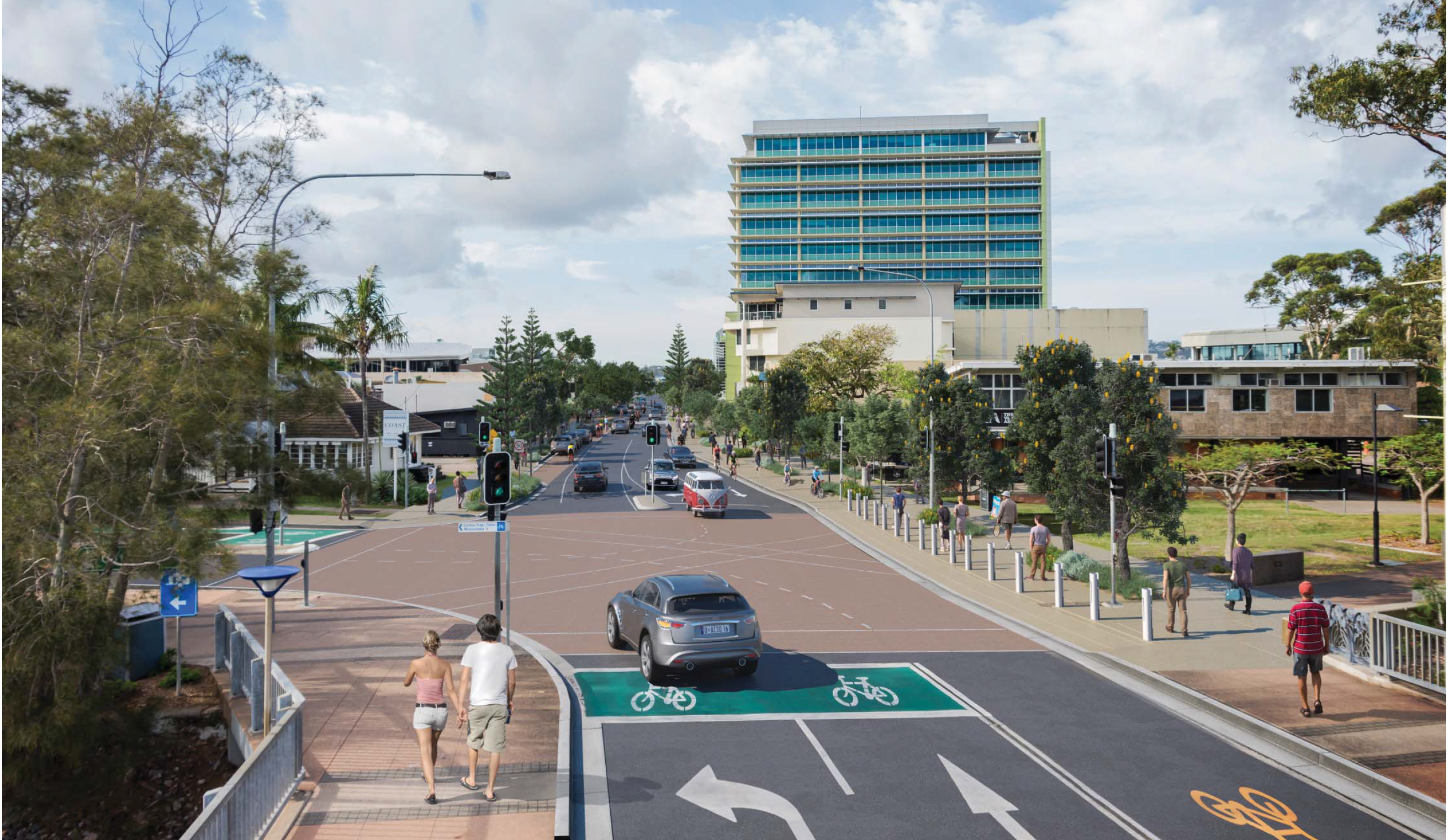 Artist Impression of Duporth Ave, First Ave and The Esplanade intersection. 