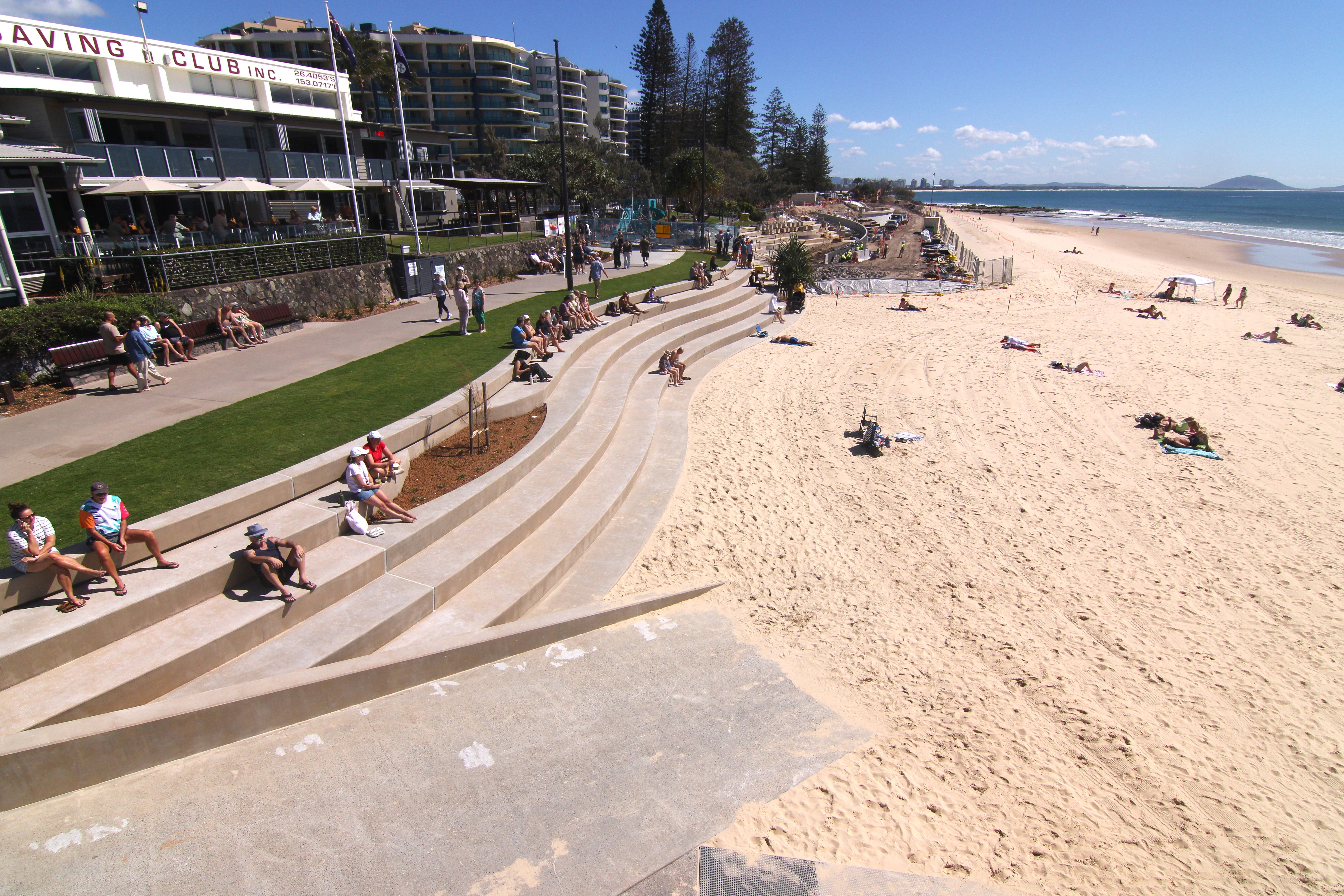 New terraced seawall.