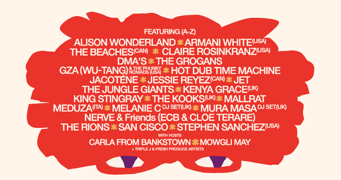 List of the artist line-up for Groovin the Moo 2024
