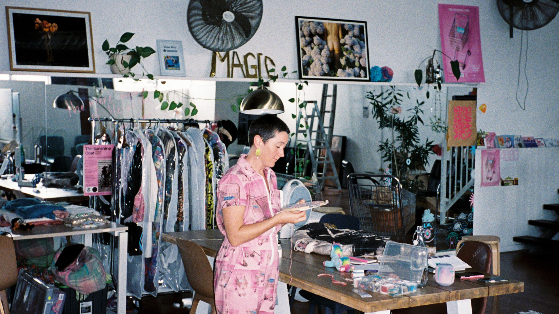 Seamstress working in a studio