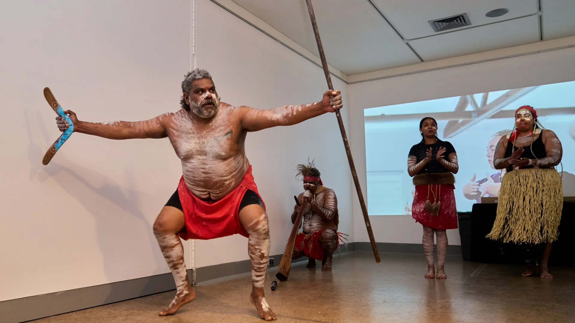 Gubbi Gubbi Dance performing at Contemporary Songlines launch | Photo by Patrick Want