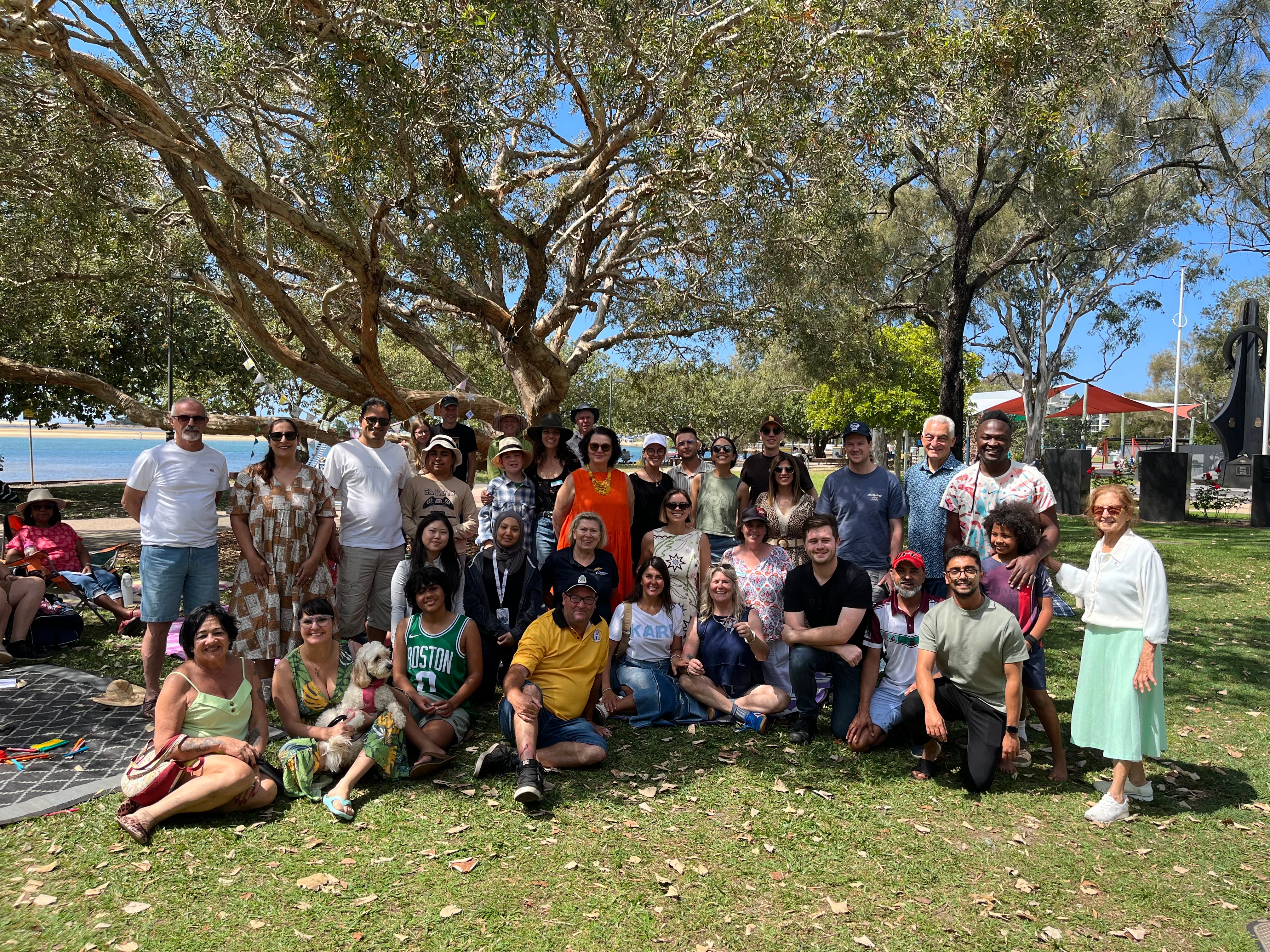 Group photo of people at the Welcome Week picnic