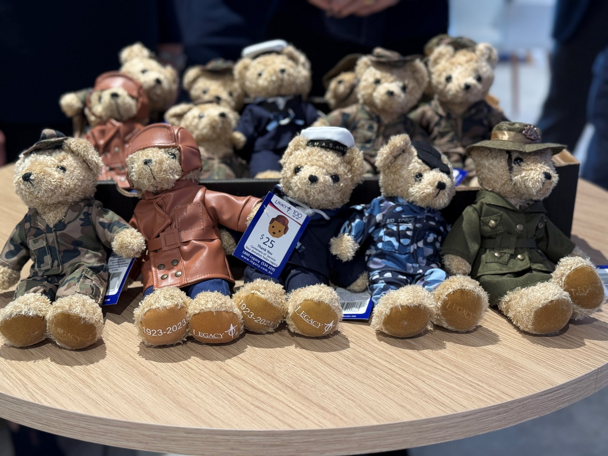 Legacy teddy bears in service uniforms