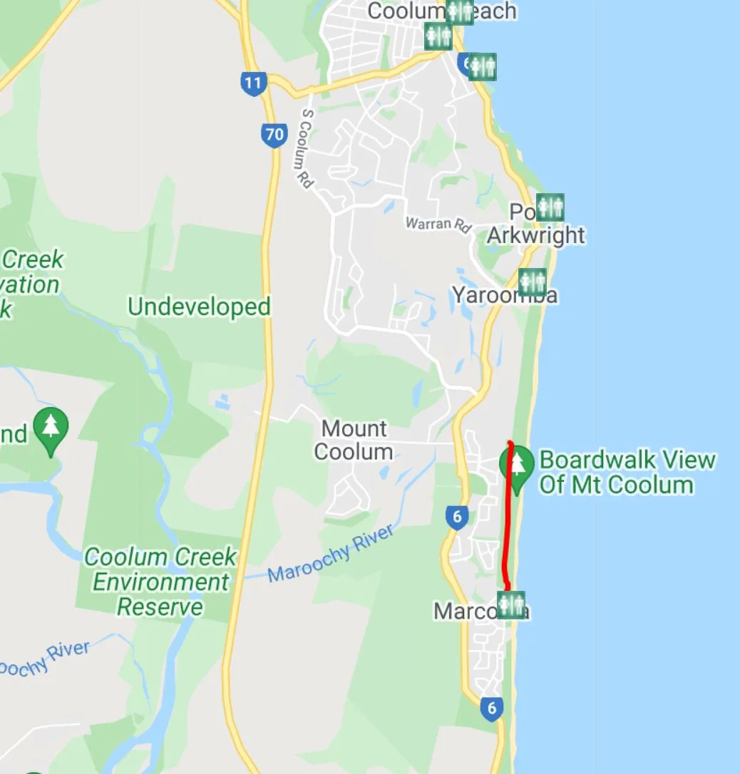 Coastal Pathway – Marcoola to Coolum Beach Map