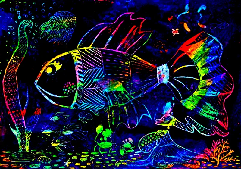 Kids art attack: Coral Reef Scratch Art
