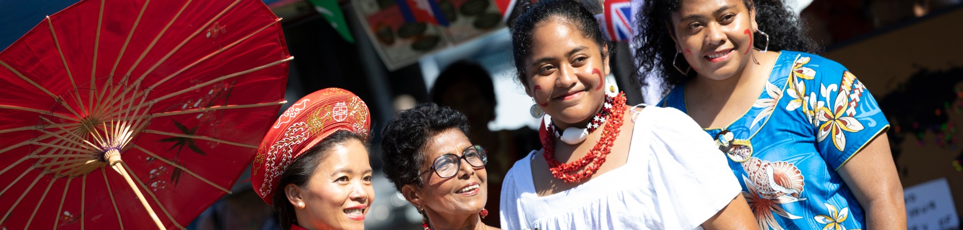 A group of women from different cultural backgrounds.