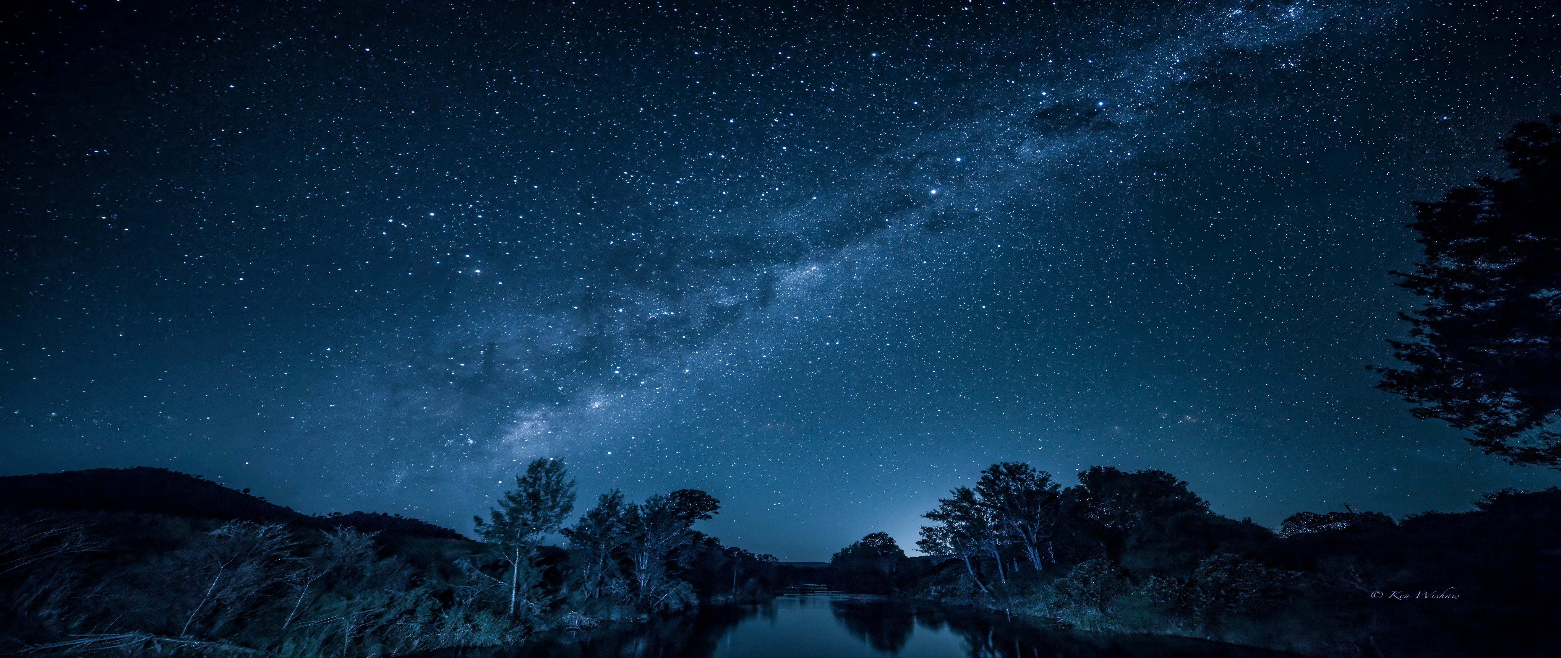 The milky way over a river in the Sunshine Coast hinterland.