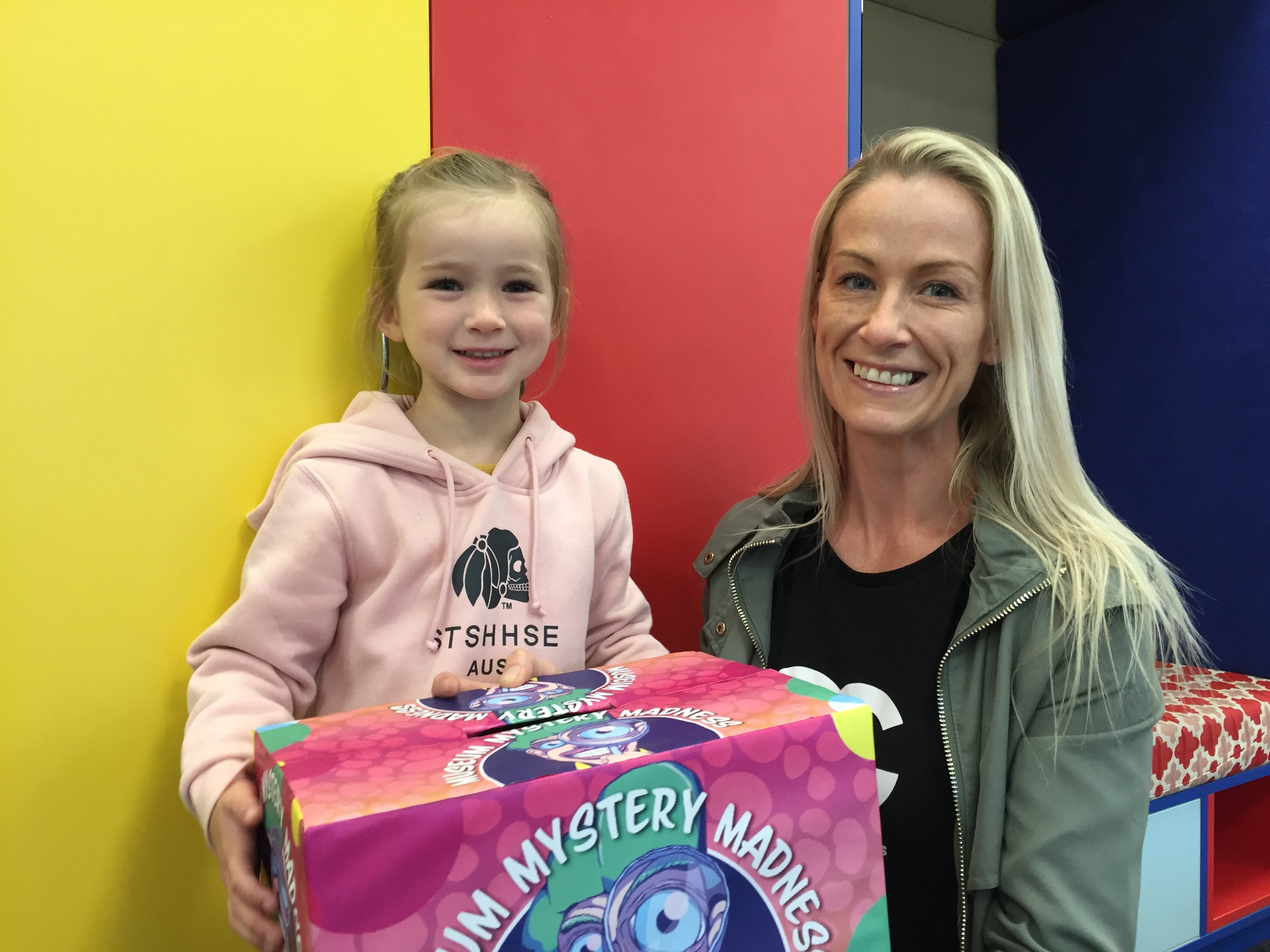 Mother and daughter post their quiz entry