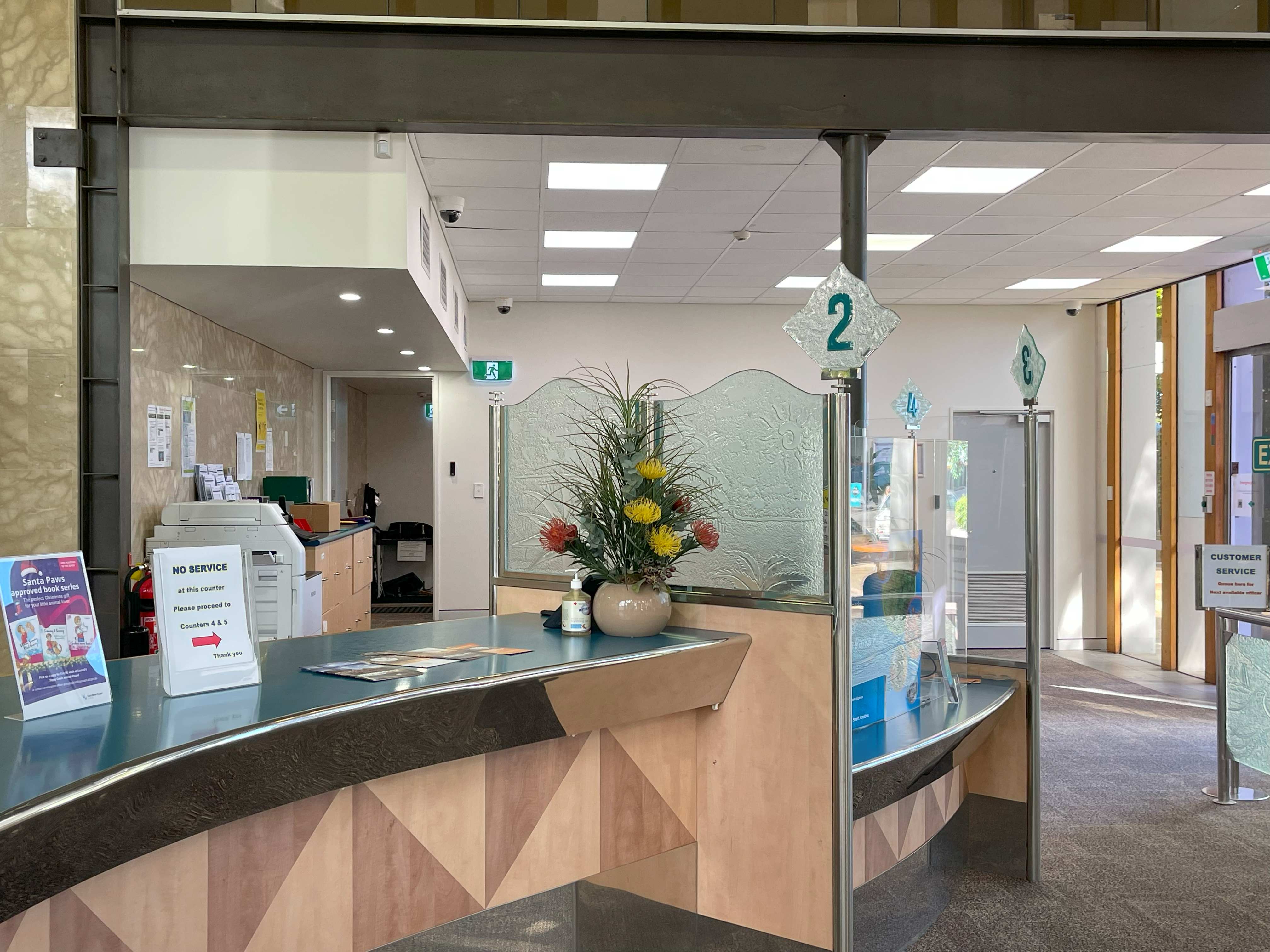 The customer service counter at Nambour Council.