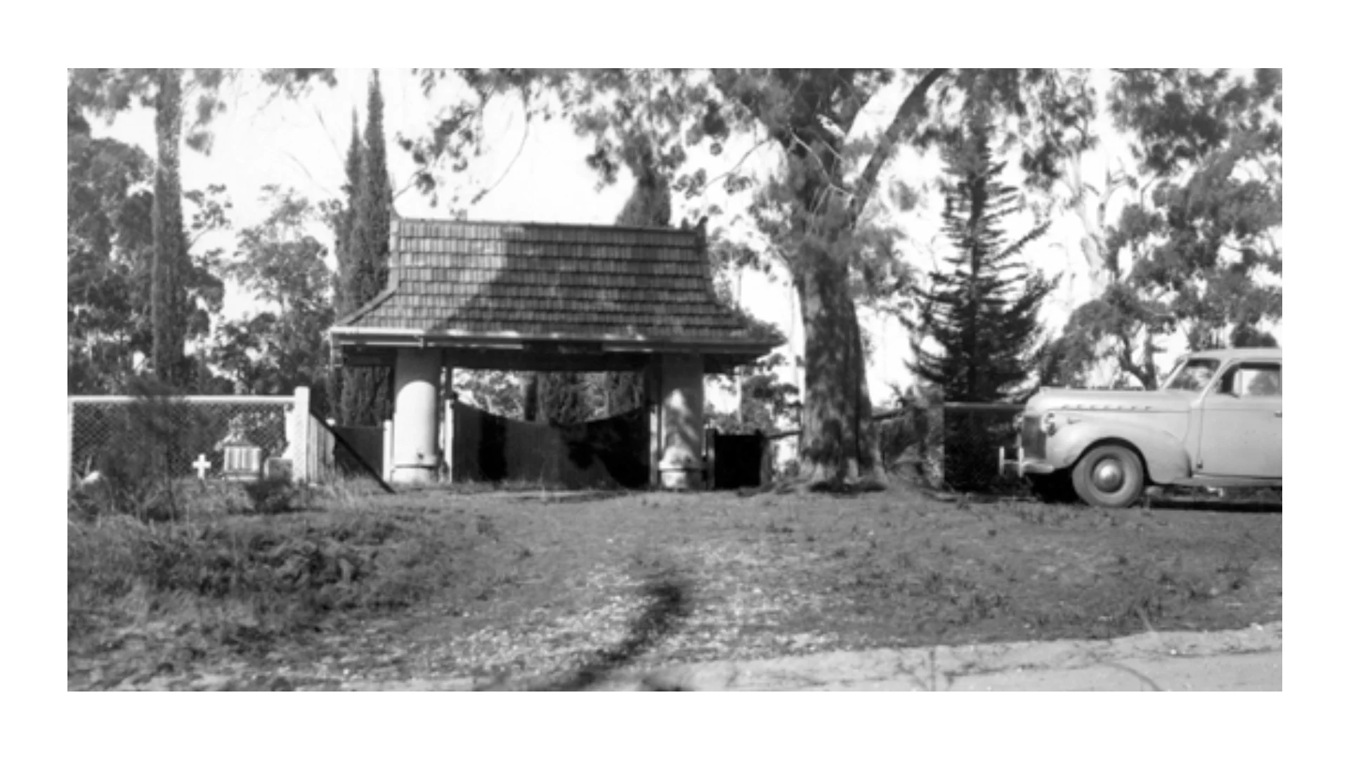 Entrance portico and memorial gates at Buderim Cemetery