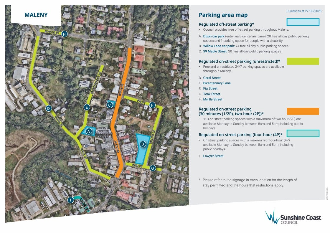 Maleny parking map