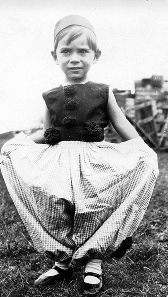 Emmanuel 'Mannie' wearing the traditional male dress of Turkey, Forest Hill, 1933 - Emmanual 'Mannie' Comino was born in Queensland on the 8 of April, 1930. Both his mother Eleni and his father, Cosmo Comino, had immigrated to Australia from Greece. (Picture Sunshine Coast)