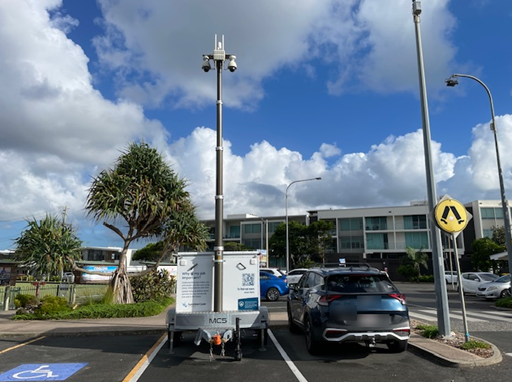 Data trailer in a carpark